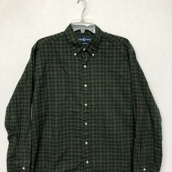 Vintage Ralph Lauren Men Long Sleeve Classic Button Shirt Top Size Large B235 11 - Picture 10 of 14